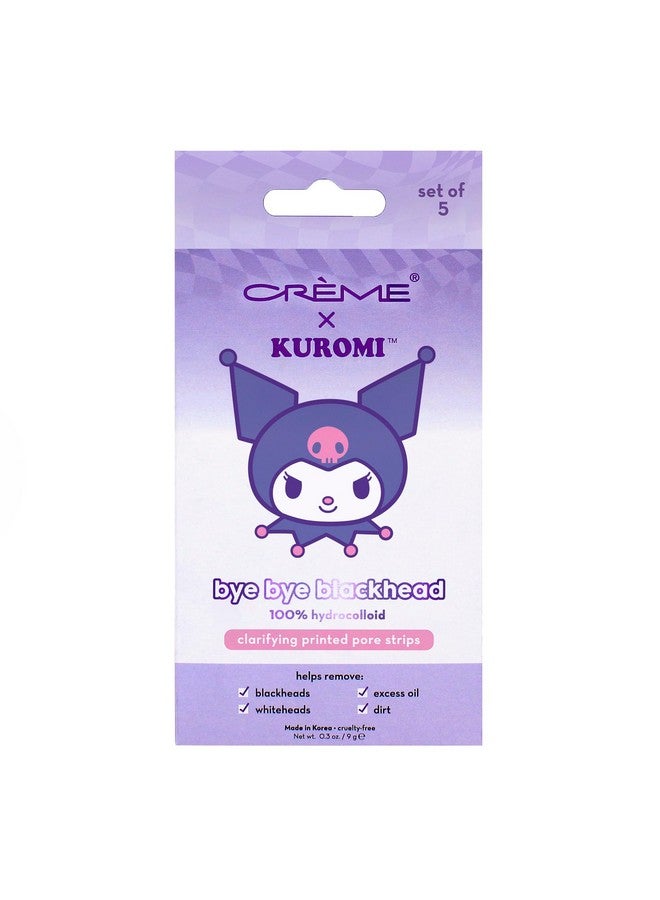 Kuromi Bye Bye Blackhead Printed Pore Strips Nose Pore & Blackhead Strips Pore Cleaner Blackhead Remover For Face Blackhead Remover For Nose (Pack Of 5)