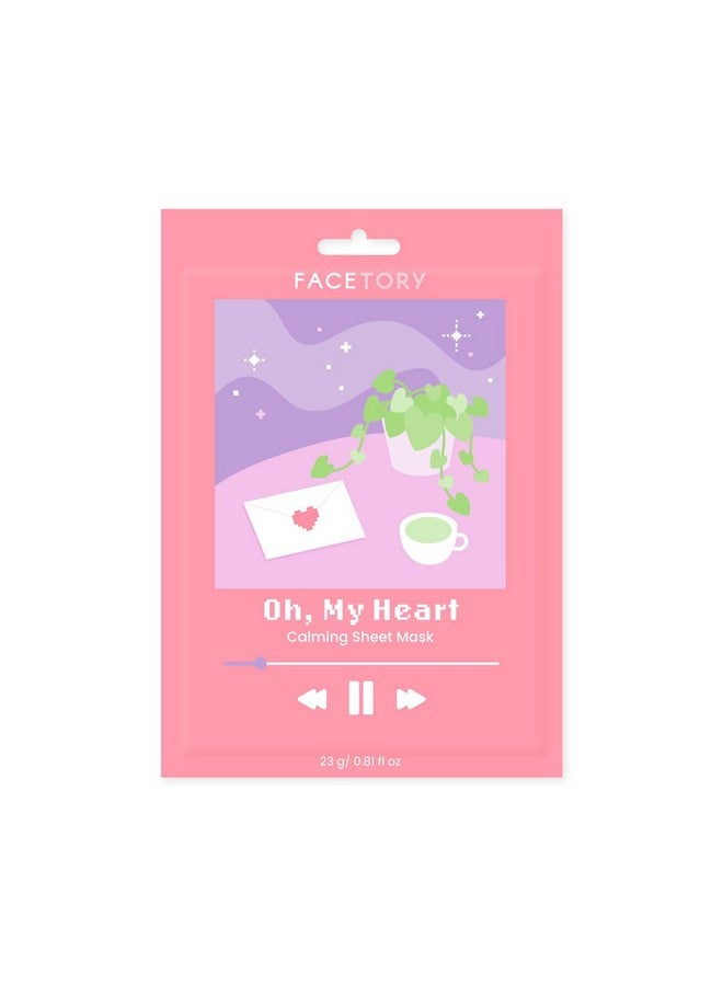 Oh My Heart Sheet Mask With Heartleaf Extract Soft Formfitting Face Mask For Acneprone Skin Calming Hydrating And Soothing (Pack Of 5)