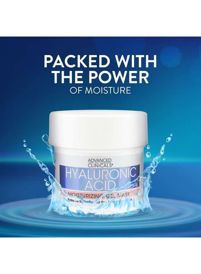 Hyaluronic Acid Gel Facial Mask Skin Care Treatment Brightening Hydrating Anti Aging Face Mask & Moisturizer Helps Transform Dry Skin W/Collagen Chamomile & Aloe Vera 5 Fl Oz