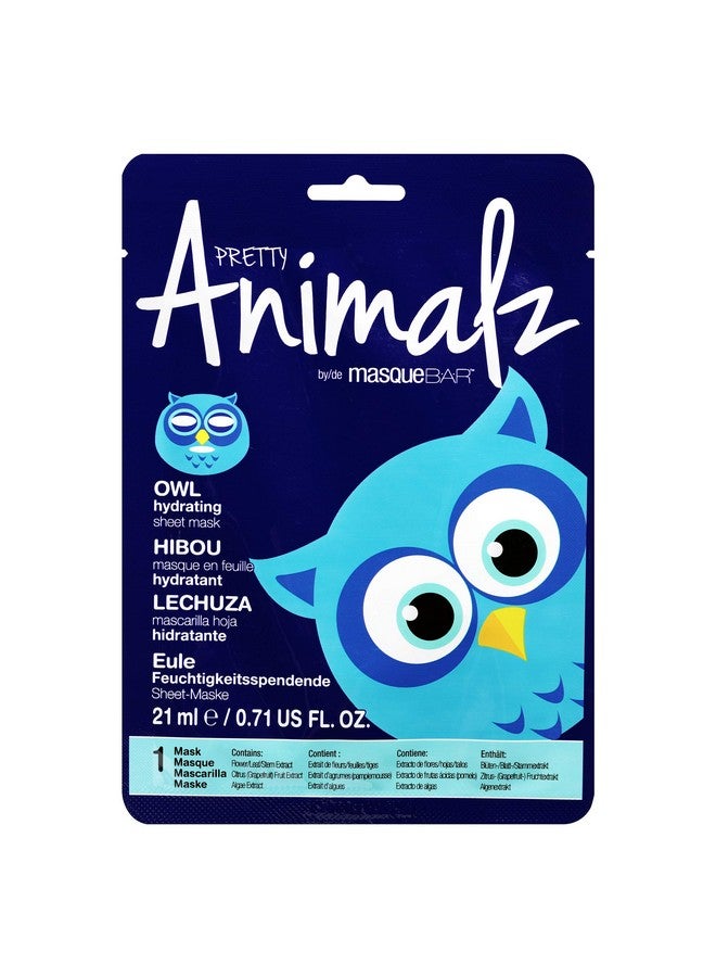 Pretty Animalz Owl Facial Sheet Mask (6 Pack) Korean Beauty Skin Care Treatment Improves Elasticity Softens Soothes Dry Skin Softens Evens Tone Fun Face Mask Sheets Animals