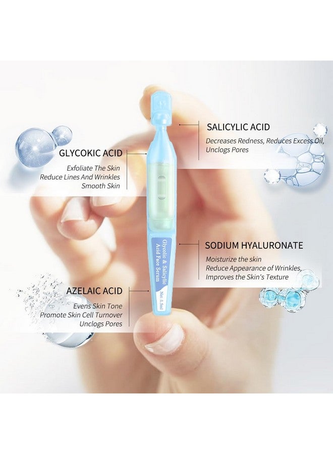 Salicylic Acid Serum For Face With Glycolic Acid Azelaic Acid Redness Relief Hydrating & Smoothing Serum Anti Aging Facial Serum 30 Ampoules