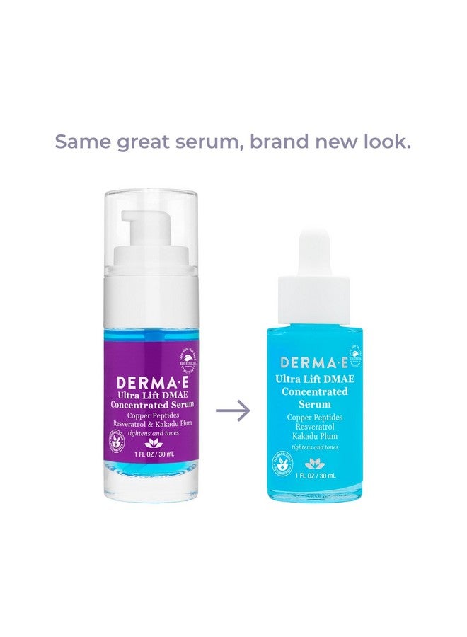 Derma E Ultra Lift Dmae Concentrated Serum All Natural Skin Firming Serum Hydrating Serum With Copper Peptides And Resveratrol Concentrated Facial Skin Care Serum 1Oz