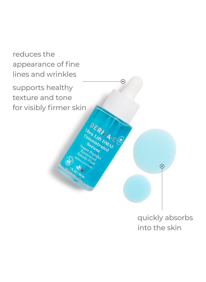 Derma E Ultra Lift Dmae Concentrated Serum All Natural Skin Firming Serum Hydrating Serum With Copper Peptides And Resveratrol Concentrated Facial Skin Care Serum 1Oz