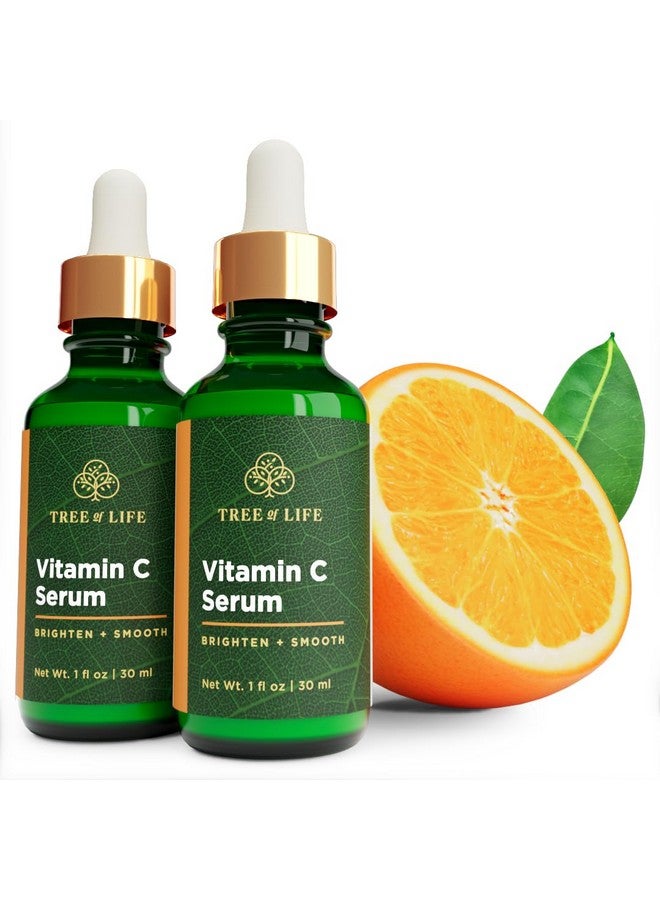 Tree Of Life Vitamin C Serum For Face 2 Oz Skin Care Set Moisturizing Vitamin E For Brightening & Smoothing Dry/Sensitive Skin Antiaging Wrinkles & Dark Spot Dermatologisttested