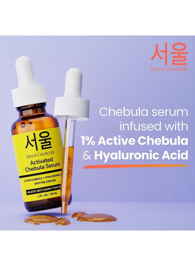 Chebula Active Serum For Face Korean Skin Care Anti Aging Natural K Beauty Skincare With Hyaluronic Acid + Spotted Orchid For Healthy Youthful Glowing Skin 1Oz