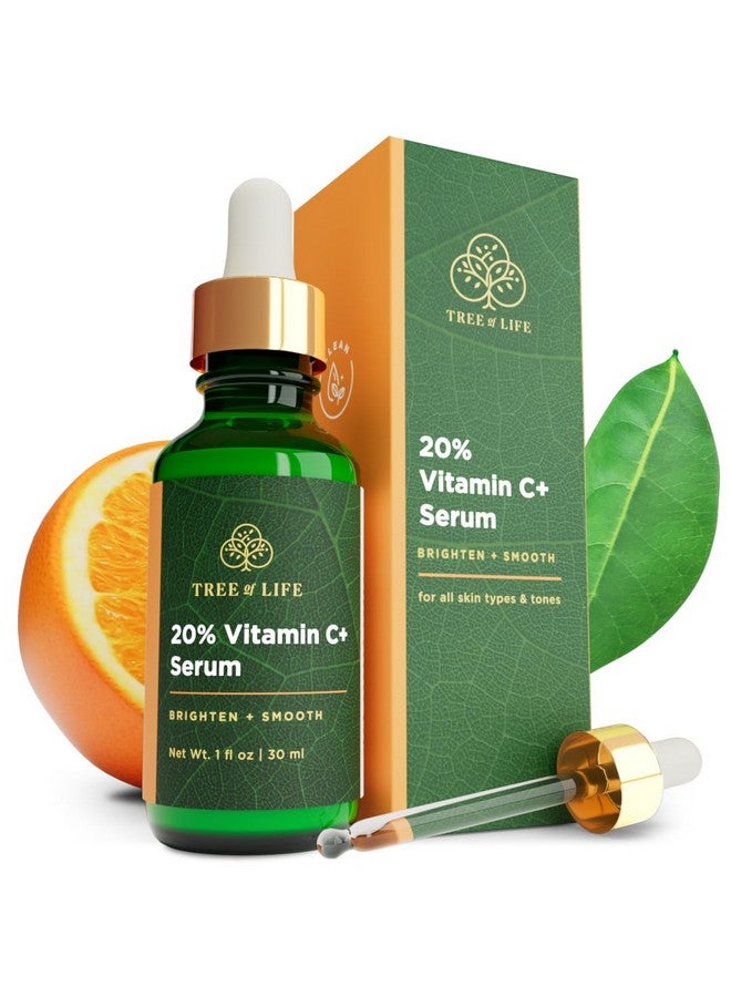 Tree Of Life Super 20% Vitamin C+ Face Serum 1 Fl Oz 1 Pack Serums Vitamin E For Brightening & Smoothing Dry/Sensitive Skin Antiaging Complexion Wrinkles & Dark Spot Dermatologisttested