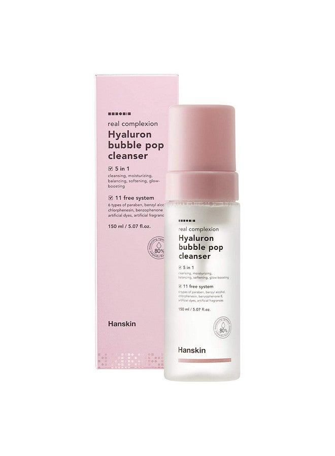 Real Complexion Hyaluron Bubble Pop Cleanser Hydrating Foaming Daily Face Wash Gentle Moisturizing Softening And Glowing [5.07 Fl. Oz.(150Ml)]