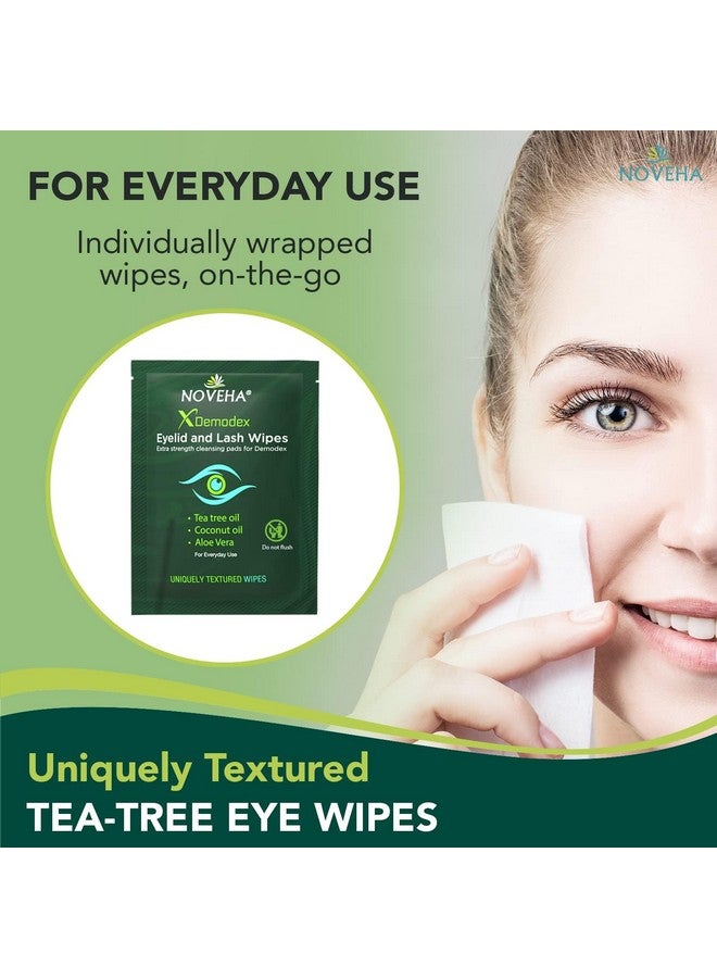 Demodex Eyelid & Lash Wipes Box Of 60 Individually Wrapped Extra Strength Cleansing Eyelash Wipes Battles Irritated Eyes Naturally Remove Debris (Pack Of 2)