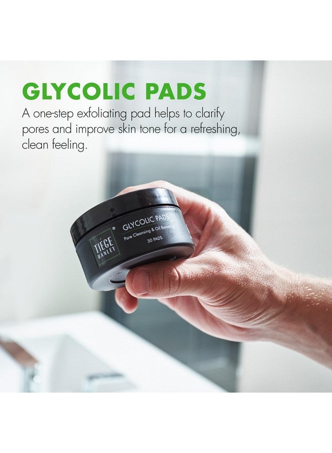 Glycolic Acid Pads For Men 1Pack Exfoliating Face Cleansing Pads For Forehead Nose & Cheeks Men'S Daily Skin Care Facial Wipes For Moisturized & Refreshedlooking Skin