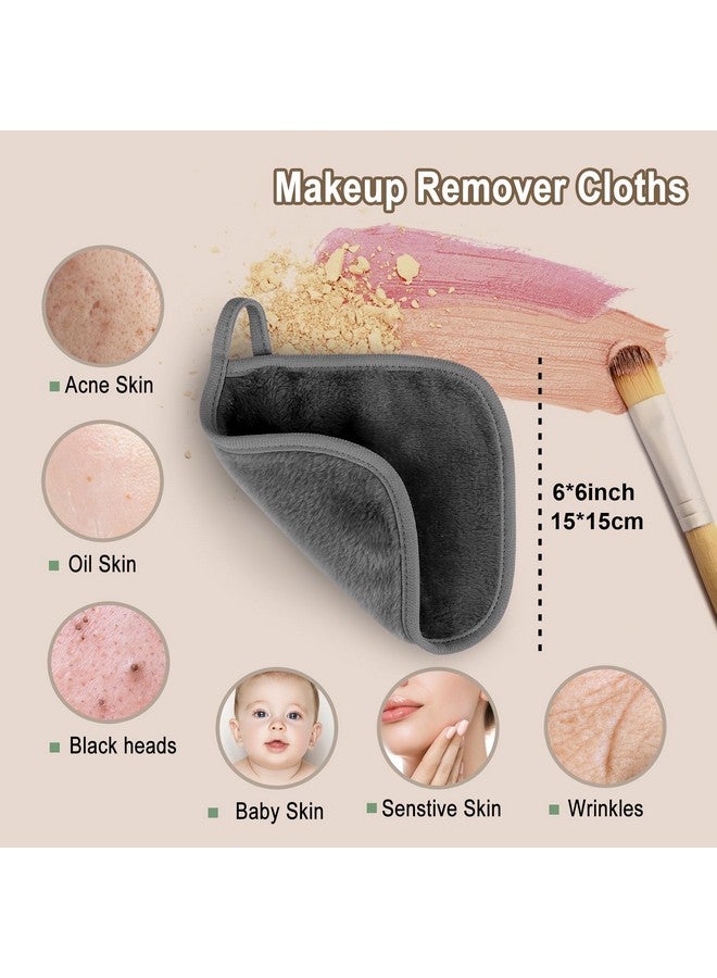Makeup Remover Cloth 6 Inch X 6 Inch Reusable Makeup Remover Towels With Laundry Bag Microfiber Makeup Removal Face Wash Cloths With Just Water Ecofriendly 12 Pack Grey