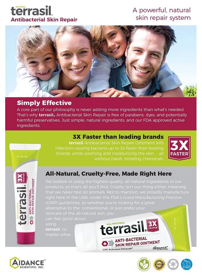 Antibacterial Skin Repair 3X Faster Natural Ingredients For Treatment Of Fissures Folliculitis Angular Cheilitis Impetigo Chilblains Lichen Sclerosus Cellulitis By Terrasil (14 Gram)