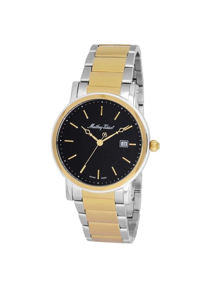 City Metal Black Dial Men's Watch HB611251MBN Analog Display Stainless Steel Strap