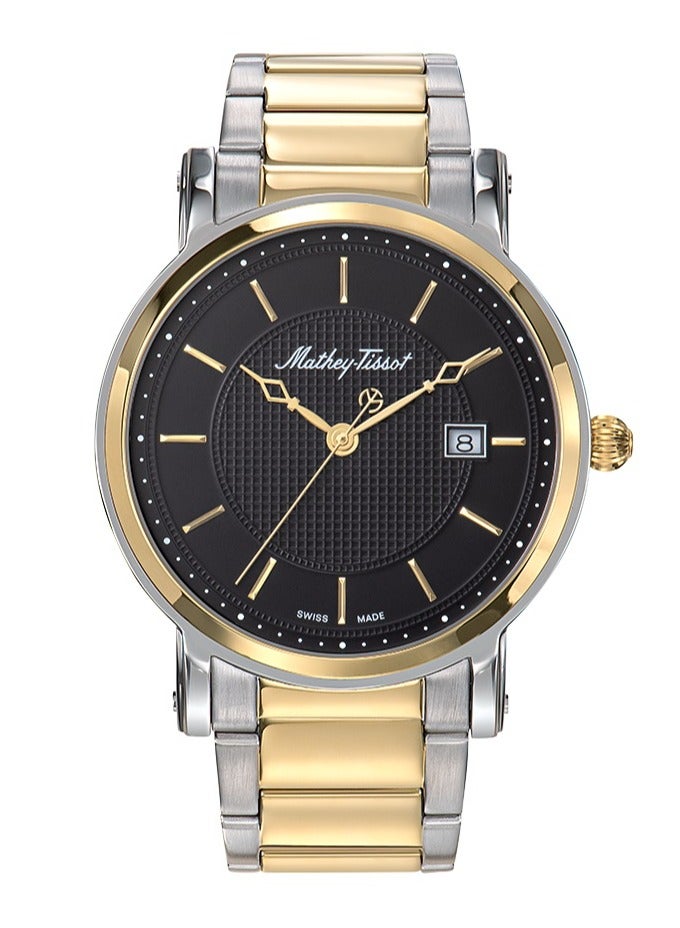 City Metal Black Dial Men's Watch HB611251MBN Analog Display Stainless Steel Strap