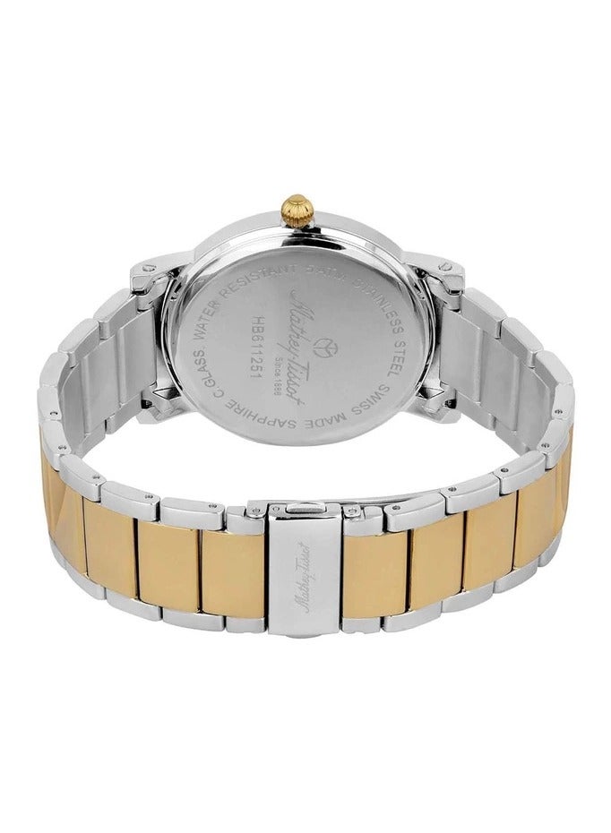City Metal Black Dial Men's Watch HB611251MBN Analog Display Stainless Steel Strap