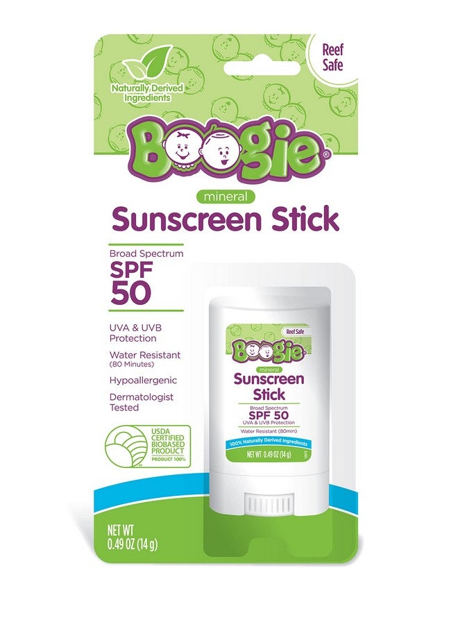 Baby Sunscreen Stick By Boogie Block Mineral Sunscreen Spf 50 Fsa'Hsa Eligible Travel Size Sunblock For Kids Zinc Oxide Water Resistant Vegan Fragrance Free Pack Of 1