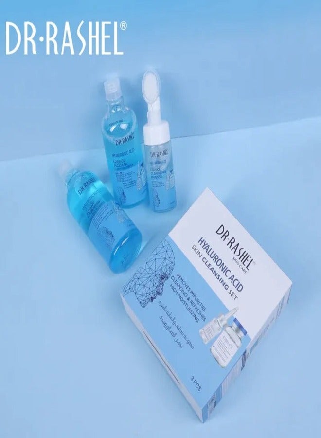 Hyaluronic Acid Instant Hydration Skin Cleaning Set 3 Pieces