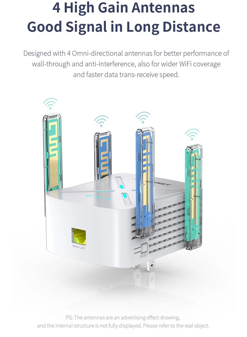 Wireless Wifi Signal Booster Amplifier Increases Network Relay, Expands Router Bridge, and Extends WF Wireless Network