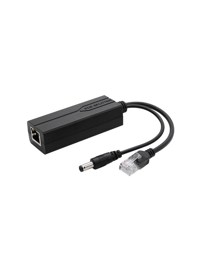 Gigabit PoE Splitter 12V 2A Output with IEEE 802.3(AF/AT) Standard Compliant 10,100,1000Mbps 5.5x2.1mm DC Plug Cable POE Splitter Adapter for Security Camera CCTV Surveillance