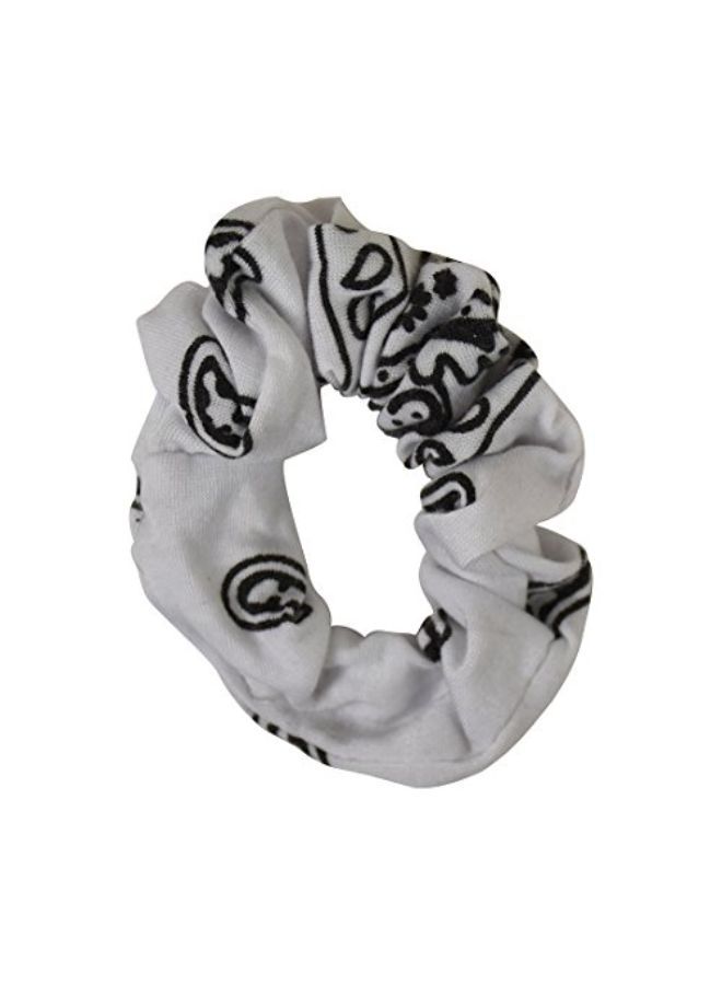 White Bandana Scrunchies Cotton Hair Bobble - Set Of 2