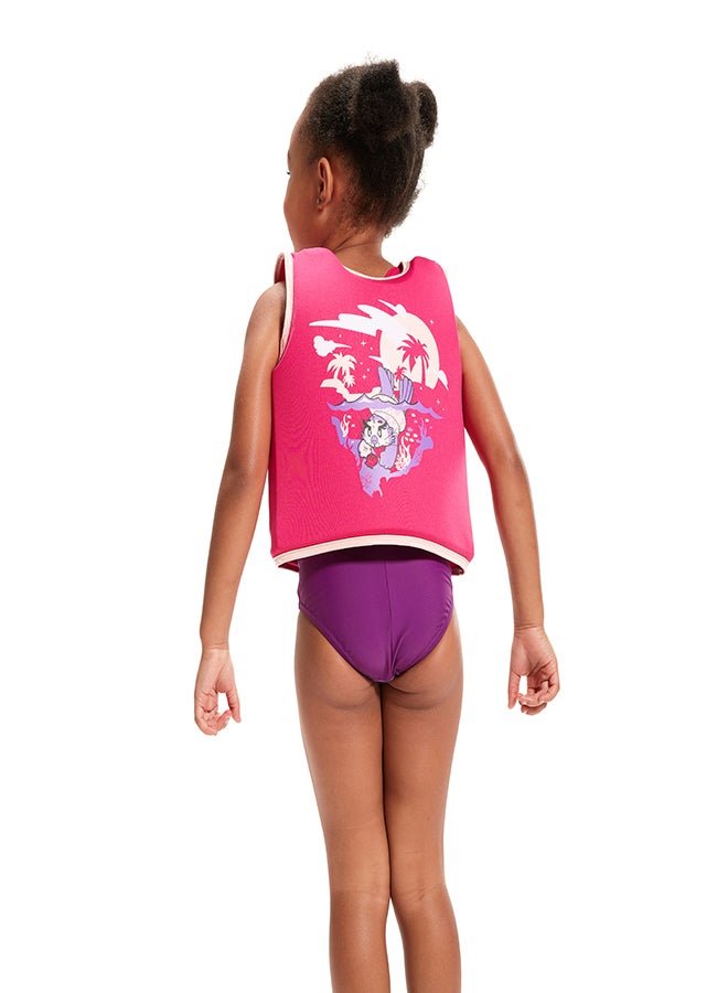 Kids' Learn to Swim Character Printed Float Vest Pink