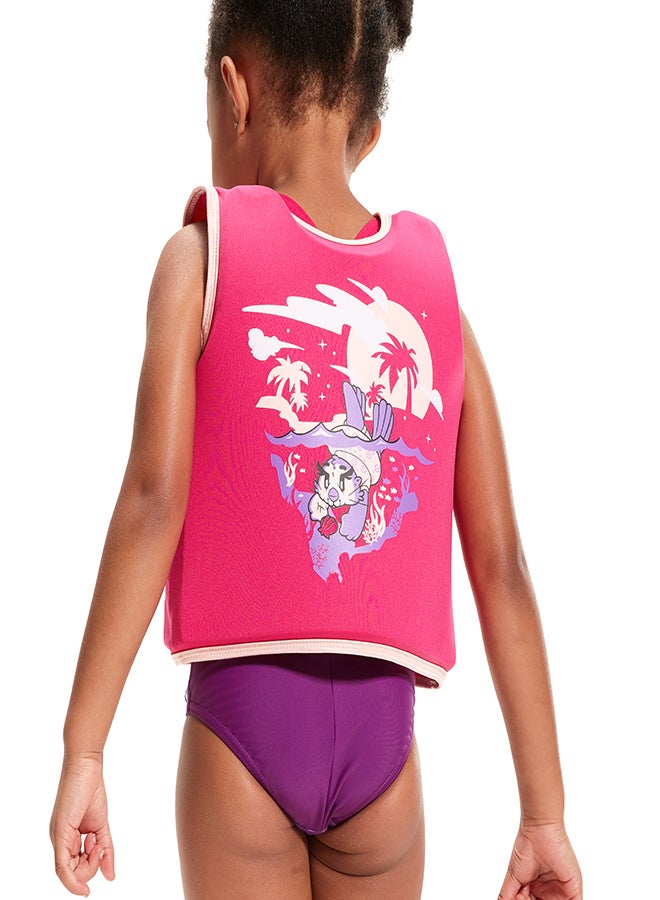 Kids' Learn to Swim Character Printed Float Vest Pink