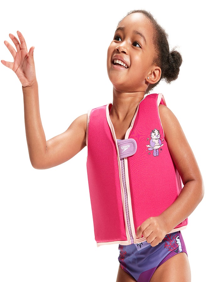 Kids' Learn to Swim Character Printed Float Vest Pink