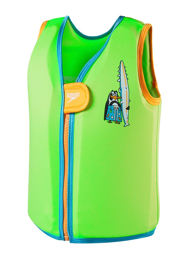 Kids' Learn to Swim Character Printed Float Vest Green