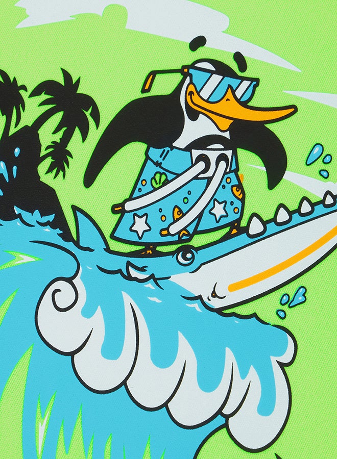 Kids' Learn to Swim Character Printed Float Vest Green