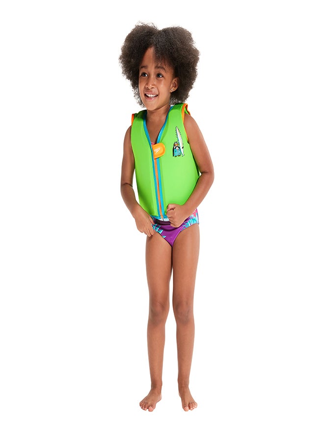 Kids' Learn to Swim Character Printed Float Vest Green