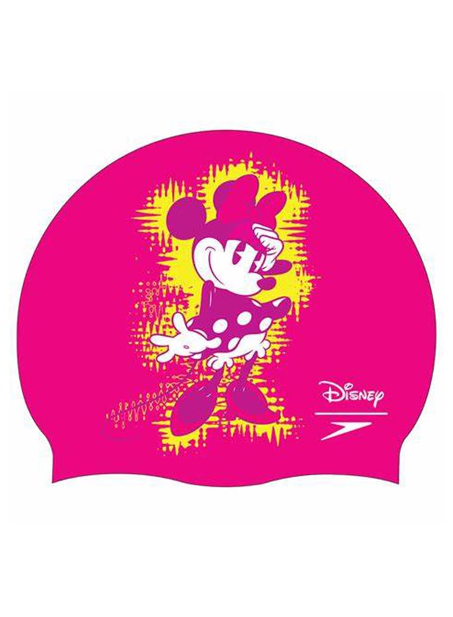 Kids' Minnie Mouse Slogan Print Swimming Cap Pink