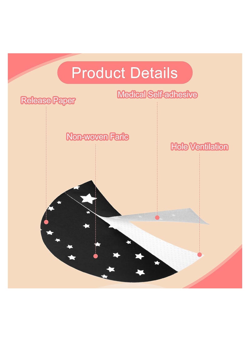 220Pcs Eyeshadow Shields, EyeShadow Pad Stencil Lint Free Under Eye Pad Prevent Makeup Residue Half-Moon Shape EyeShadow Patches Shields for Eyeliner Eyelash Extensions Lip Makeup(Black)