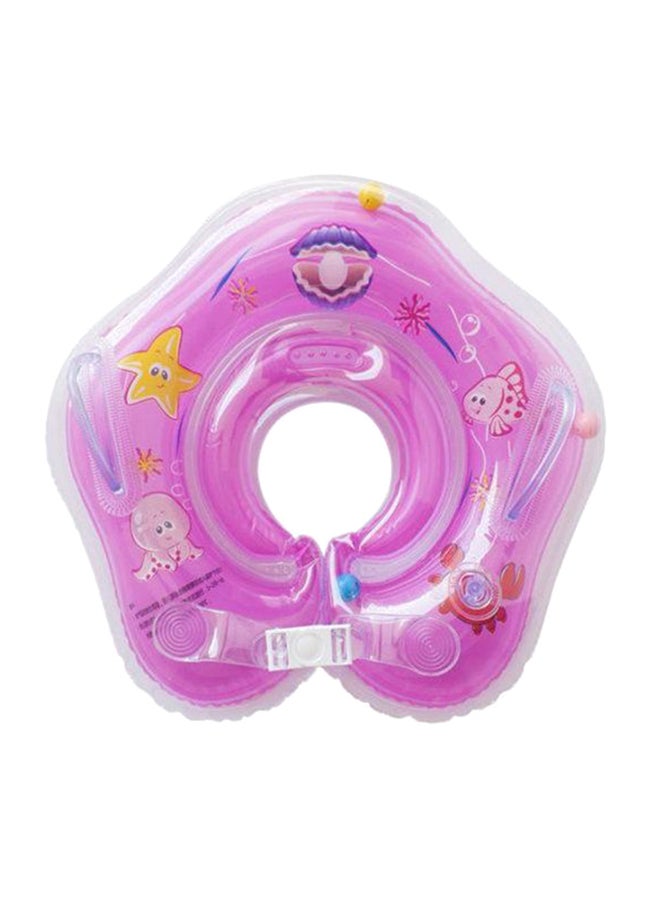 Adjustable Inflatable Vinyl Neck Float Swim Ring Cartoon Print Purple Color Upto 12 Months 55x32x13cm