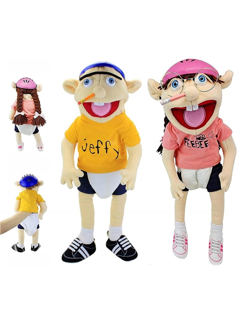 2 Pcs Jeffy And Feebee Collectors Puppet Plush Toys 60Cm