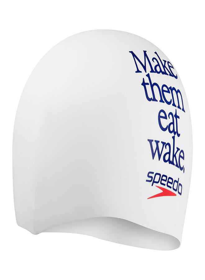 Logo Placement Swim Cap White