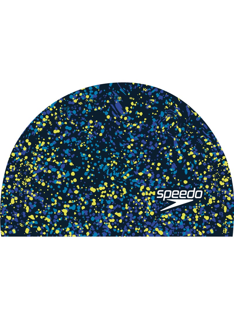 Kids' Printed Pace Swimming Cap Blue