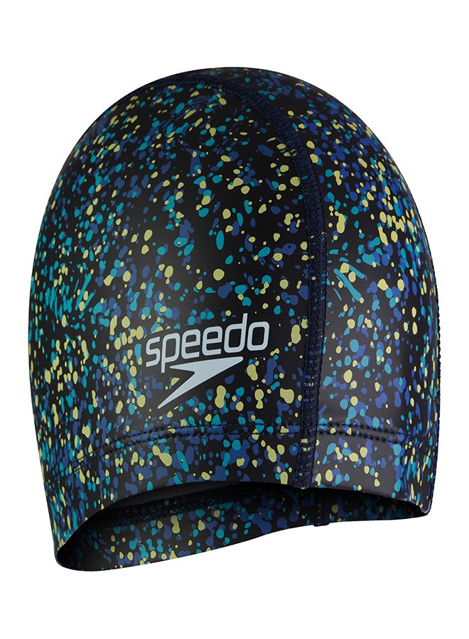 Kids' Printed Pace Swimming Cap Blue