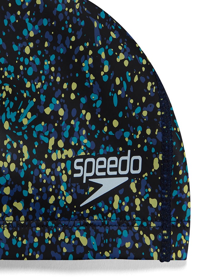 Kids' Printed Pace Swimming Cap Blue