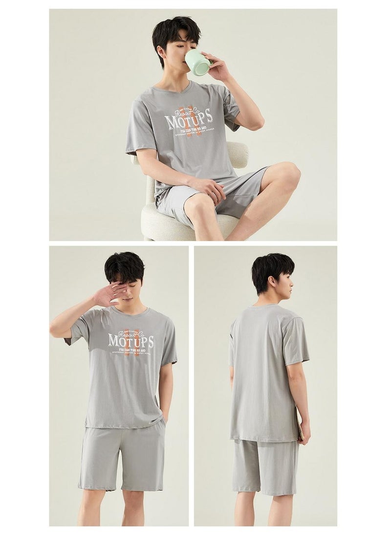 Fashionable Men's Summer Casual Short Sleeved Shorts Home Suit