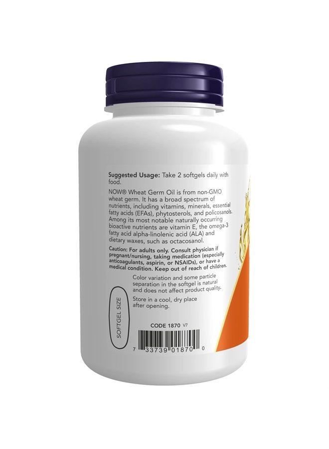 Supplements, Wheat Germ Oil 1,130 mg with Essential Fatty Acids (EFAs), Nutritional Oil, 100 Softgels