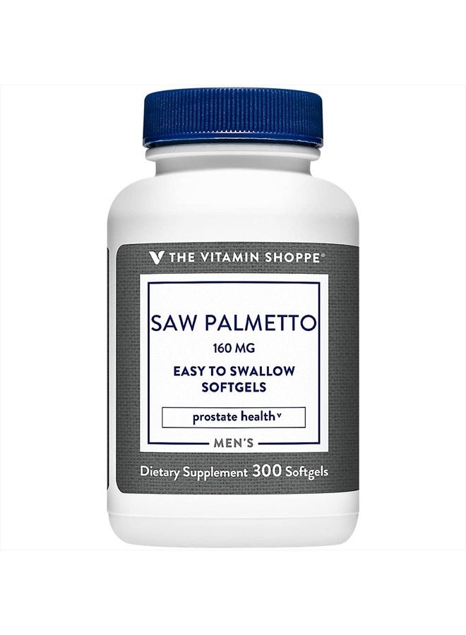 Saw Palmetto Extract 160mg, Supplement for Prostate Health - Easy to Swallow Softgels (300 Softgels)