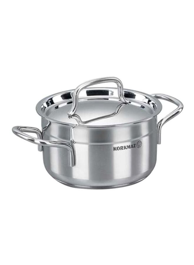 Sturdy And Durable Exclusive Shaped Lightweight Easy To Handle Alfa Casserole With Lid Silver 22x12cm