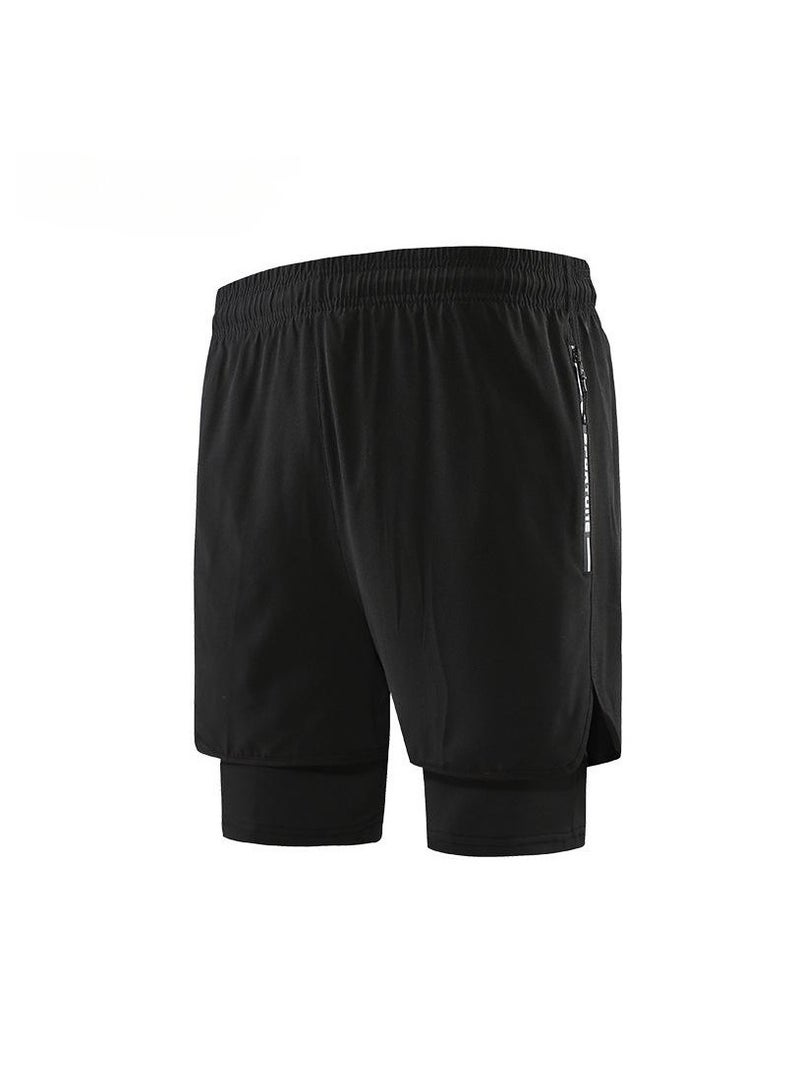 Fashionable Men's Double-Layer Quick Drying Beach Swimming Shorts