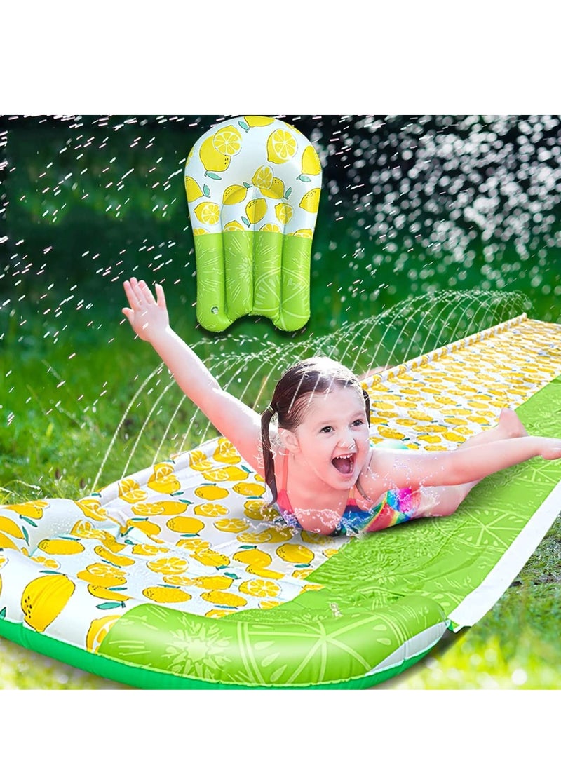 Water Slide for Kids Adults Double Lane Slip Backyards Funner Slip and Slide Summer Water Play Toys Waterslide with 1 Boogie Boards 15.75FT 1 Sliding Racing Lanes for Backyard