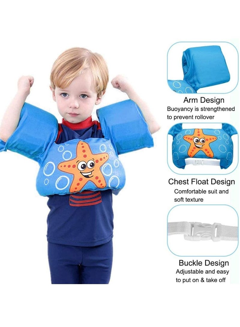 Swimming Armbands Float Vest Kids for Girls and Boys (BLUE)