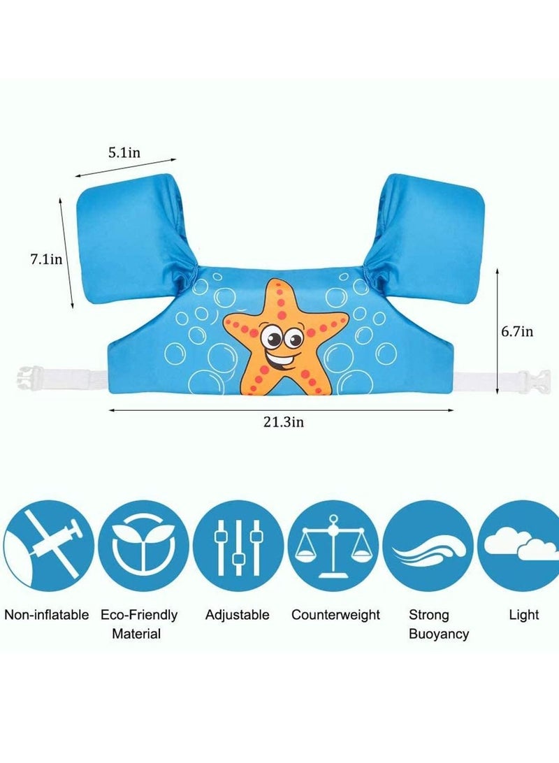 Swimming Armbands Float Vest Kids for Girls and Boys (BLUE)