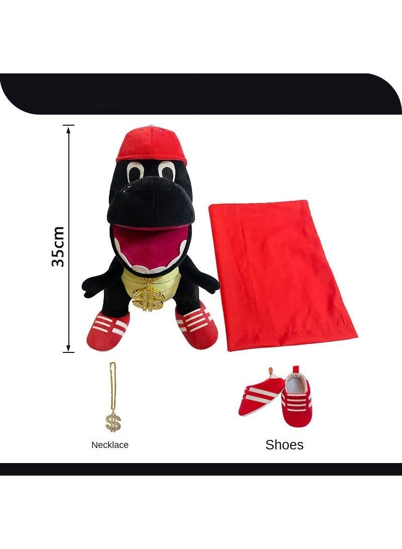 1 Pcs Jeffy Feebee Series Puppet Black Dinosaur Plush Toy 30Cm