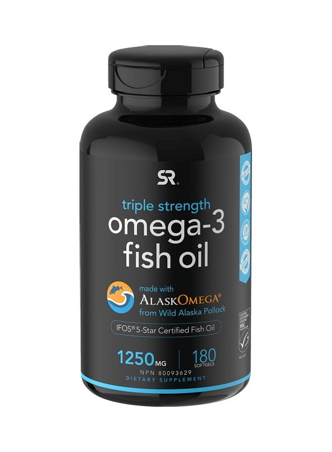 Sports Research Omega -3 Fish Oil Triple Strength  180 Soft Gels