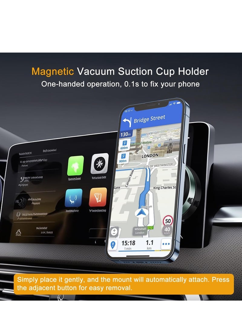 Magnetic Car Suction Cup Holder Mount,360 Rotation Magnetic Car Cell Phone Holder,Suction Cup Car Phone Mount,Universal Adjustable Windshield Dashboard Mobile Phone Holder