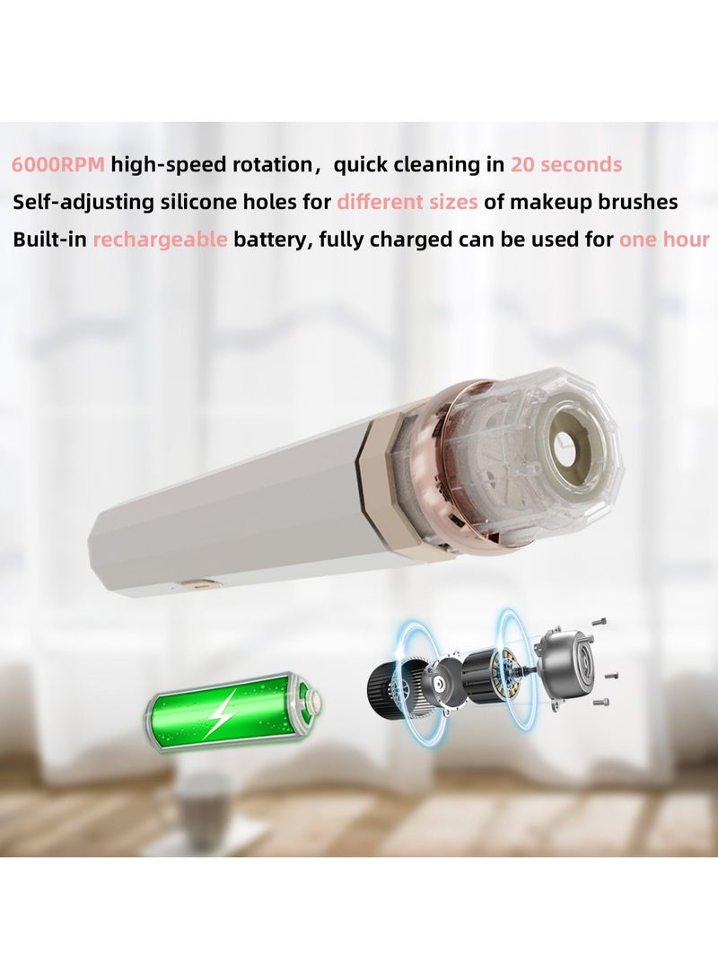Makeup Brush Cleaner and Dryer, Super Fast Brush Cleaner Machine, Electric Cosmetic Brush Spinner, Rechargeable Makeup Brush Tools for All Size Brushes