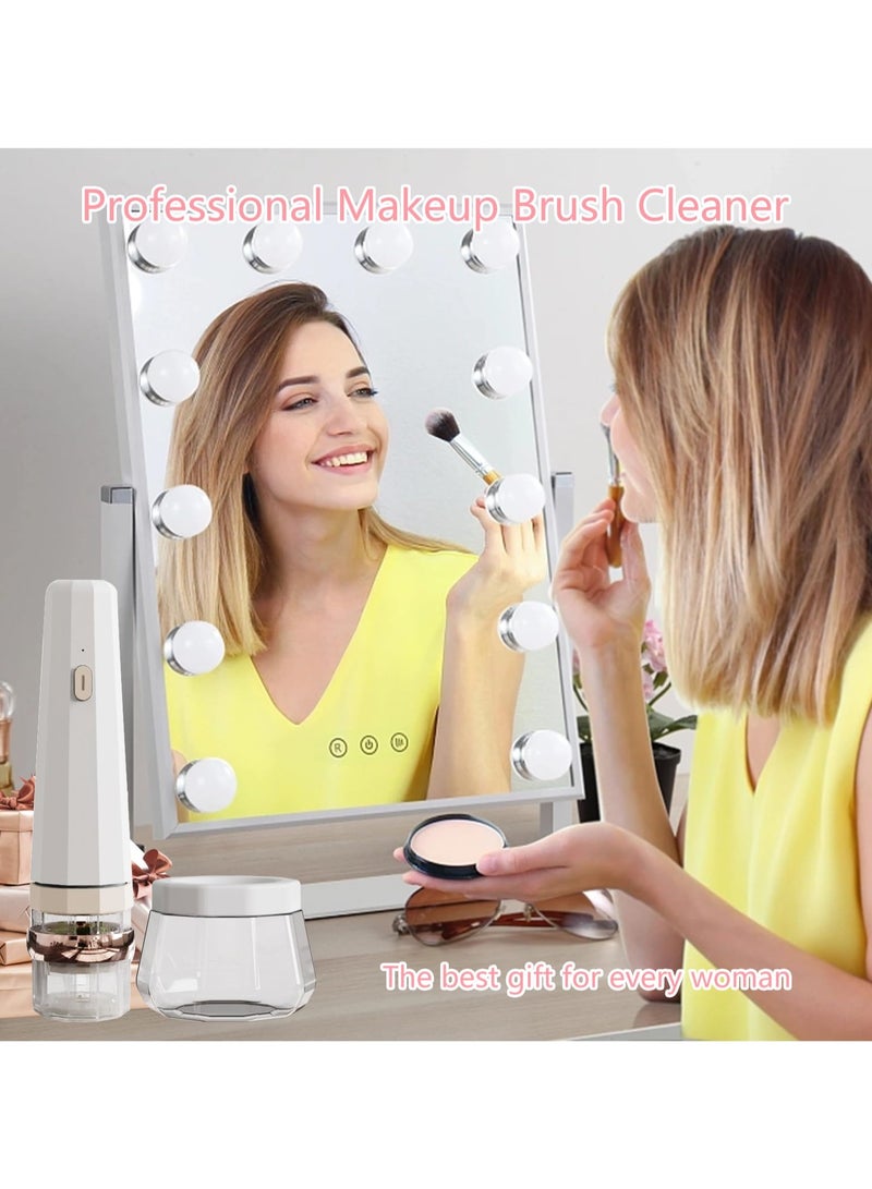 Makeup Brush Cleaner and Dryer, Super Fast Brush Cleaner Machine, Electric Cosmetic Brush Spinner, Rechargeable Makeup Brush Tools for All Size Brushes